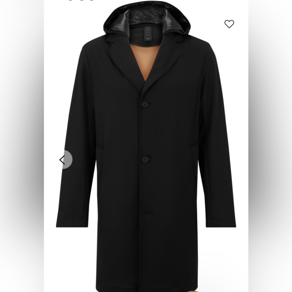 Hugo Boss RELAXED-FIT COAT WITH CONTRAST HOOD IN PERFORMANCE STRETCH